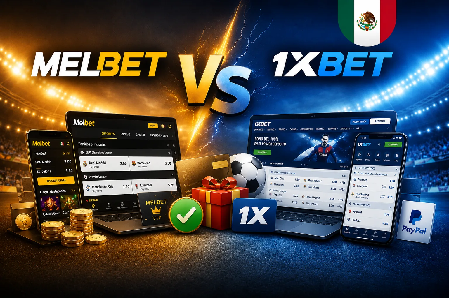 Melbet vs 1xBet: comparación casas de apuestas en México