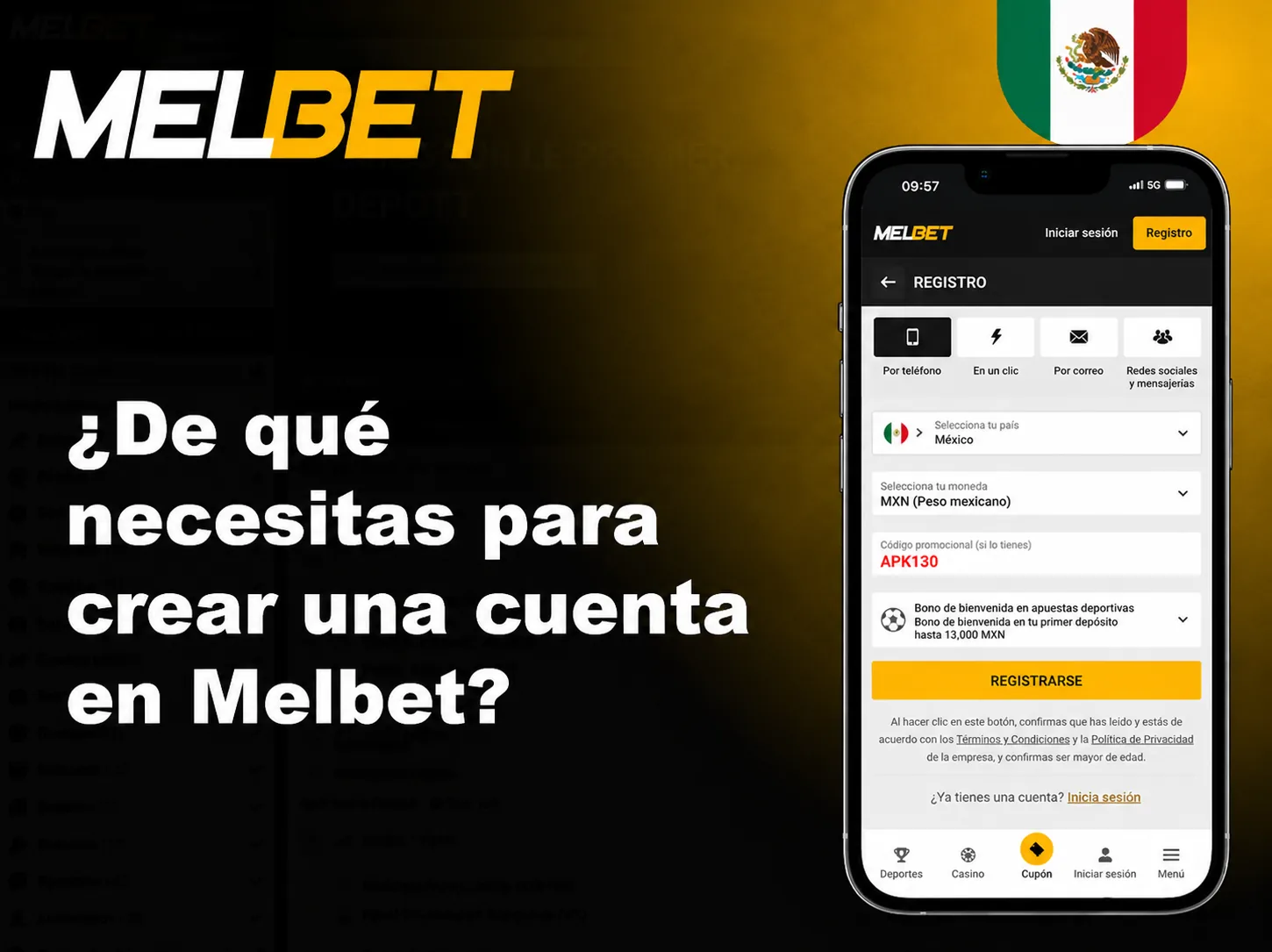 Cómo crear cuenta Melbet México: guía de registro 2026